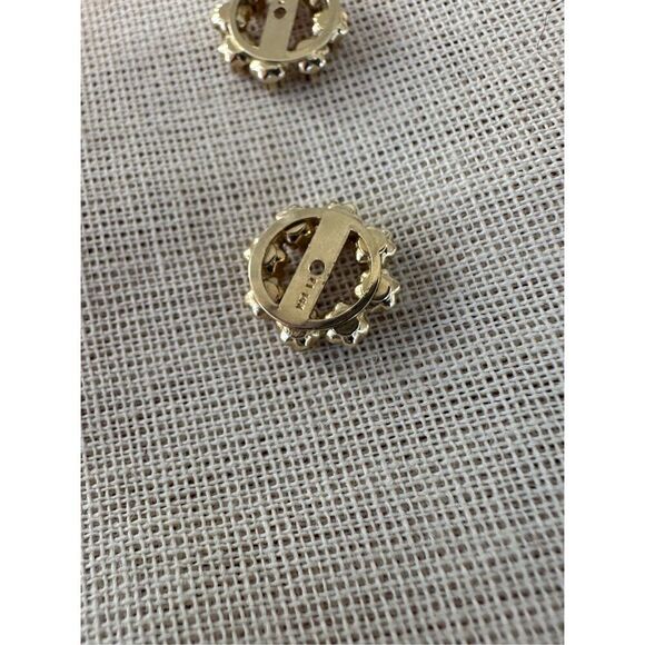 14k Gold Stud Earring Jacket 1.12 Carat Natural Ruby and Diamond - Picture 9 of 10